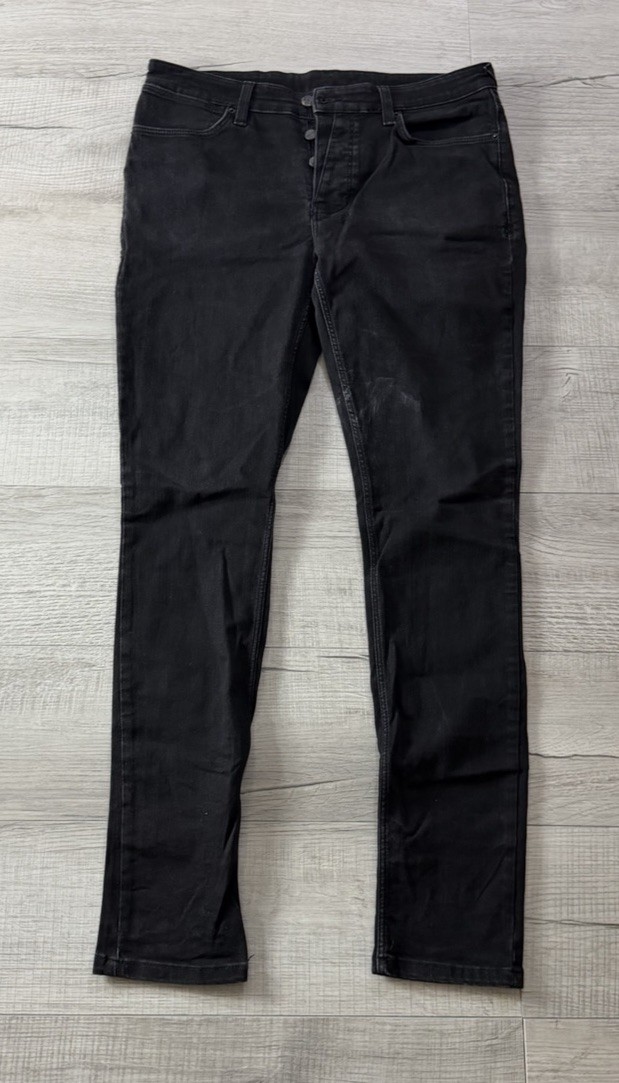Ksubi Black KM50 Mens Jeans Skinny Fit Button Fly 33×34 Van Winkle Black Rebel