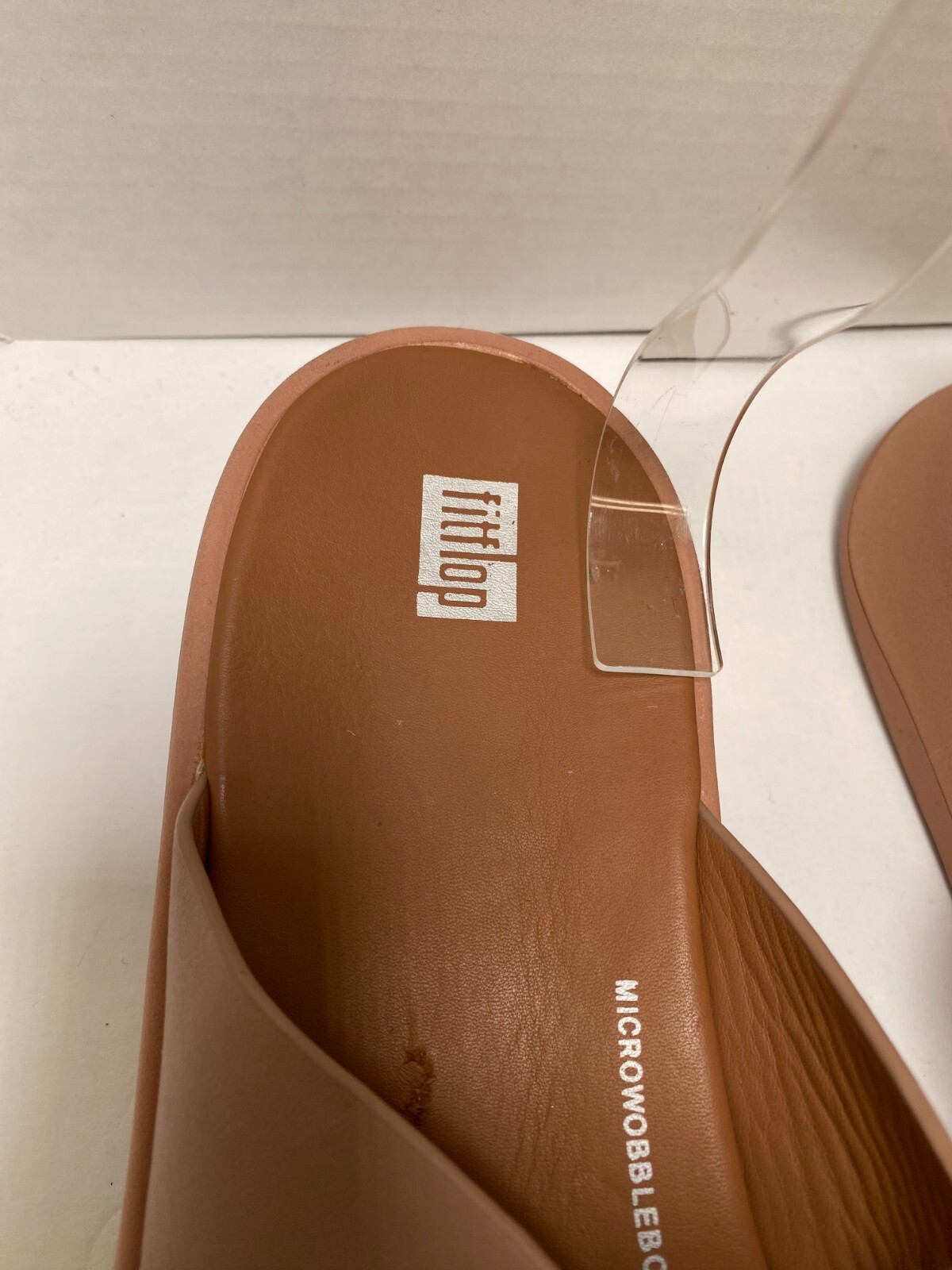 FitFlop F-MODE Women’s Leather Flatform Cross Pink Slides sz 10