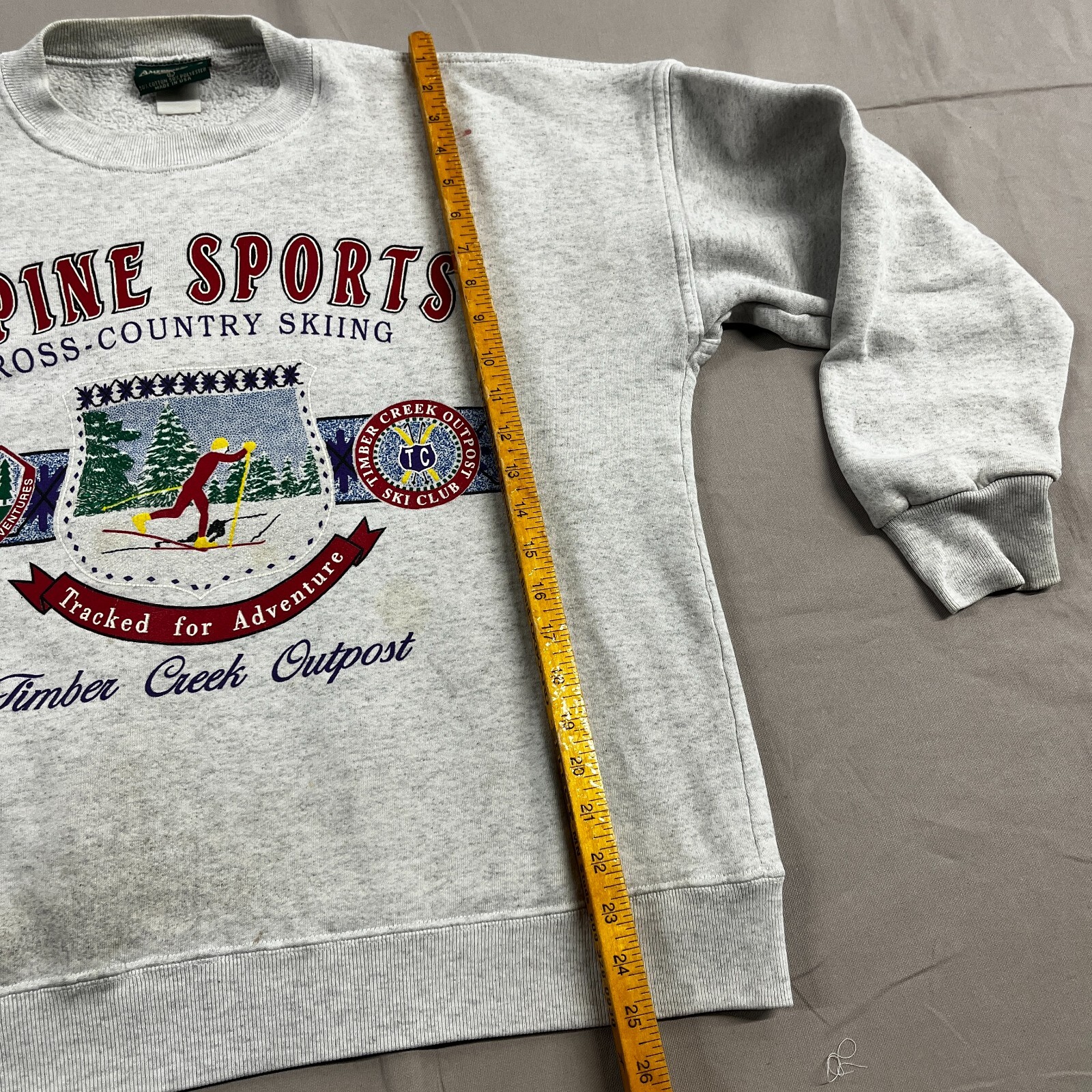 Vintage 90’s American Eagle Alpine Sports Cross Country Skiing Gray Crewneck L
