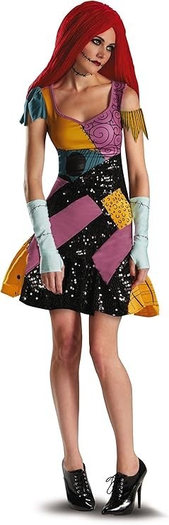 3pc Dress Wig Sally Nightmare Before Christmas Halloween Costume Adult M 8-10