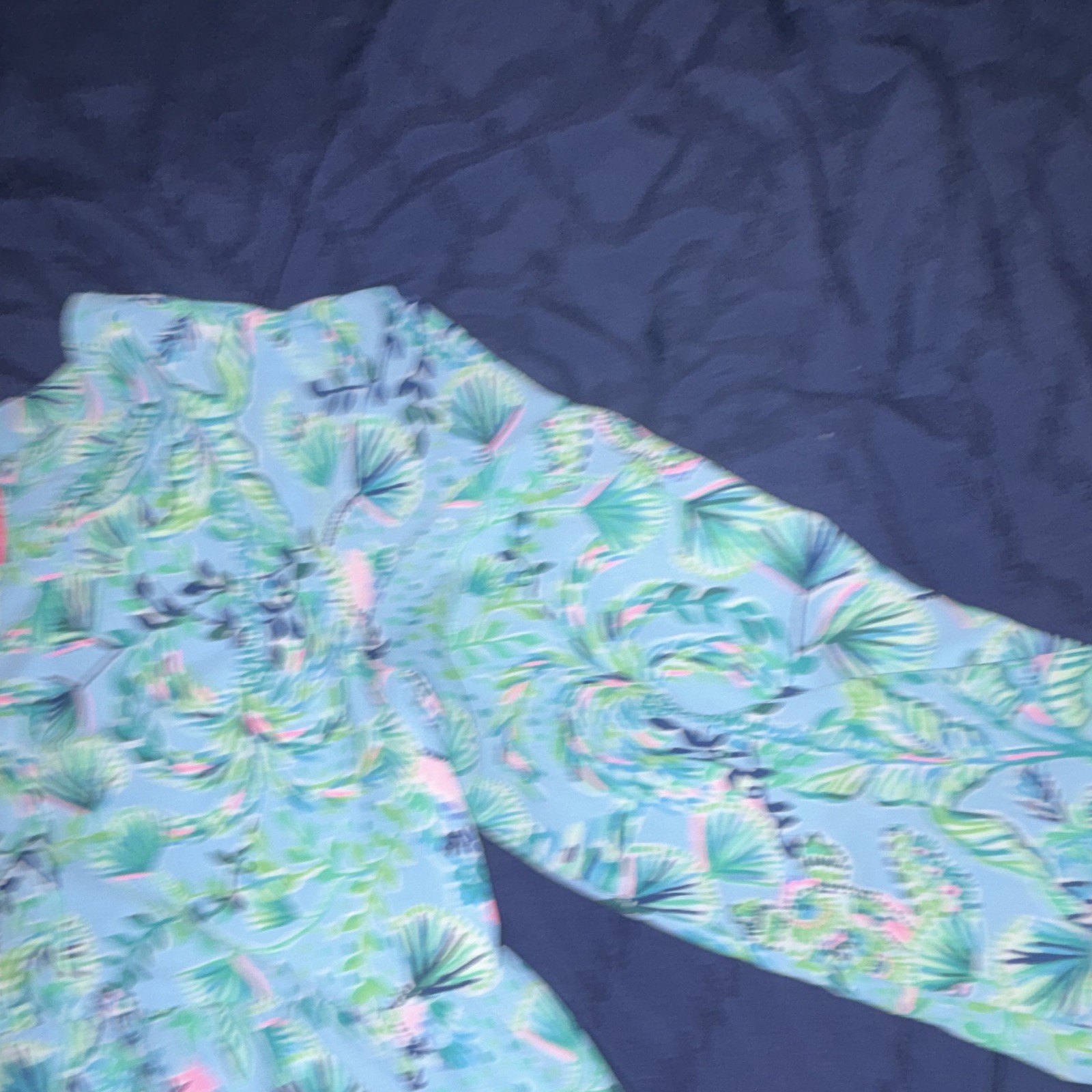 Lilly Pulitzer Women’s M Tropical Floral V-Neck Long Sleeve Lined Dress