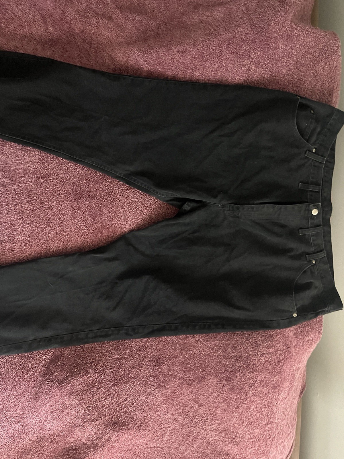 Wrangler Authentics Men’s Black Dark Wash Denim Relaxed Mid Rise Straight Jeans