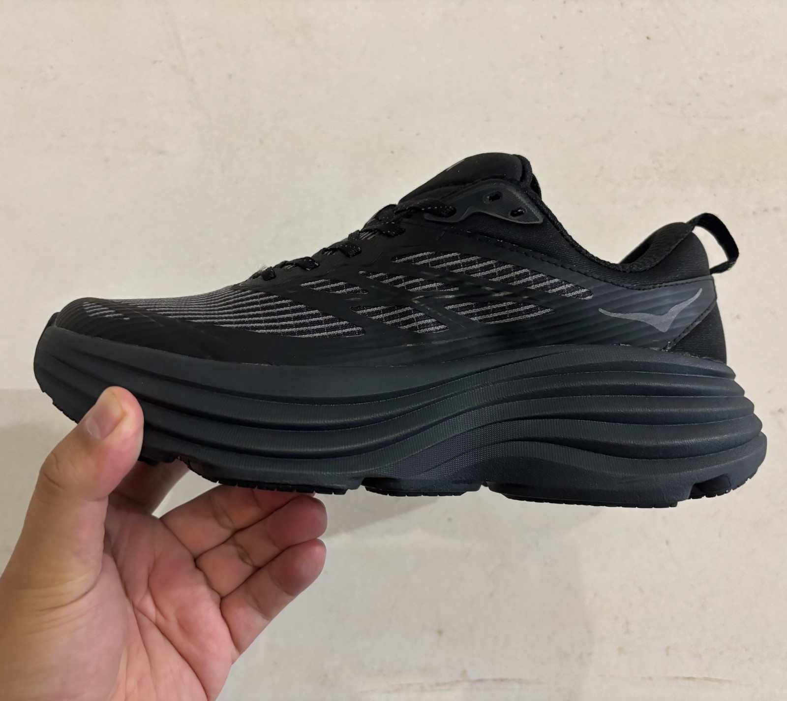 Size US 11 – Hoka Bondi 8 TS Caged Black Men Shoe 1155391-BBLC No Box