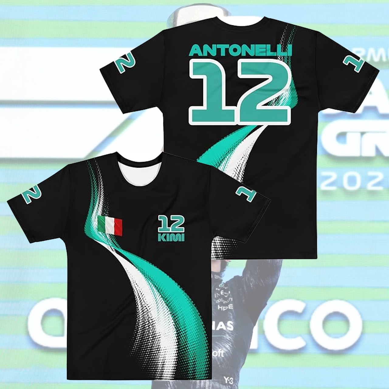 HOT! Kimi Antonelli #12 Merced3s Racing Team 2026 AOP Fan Made S-5XL