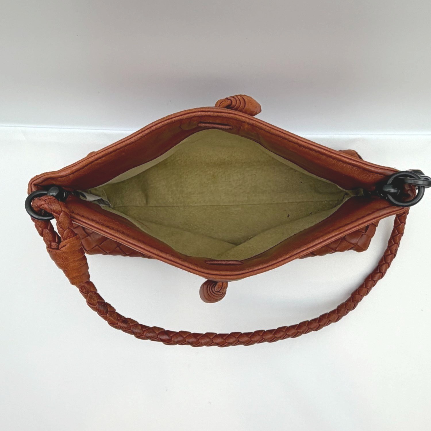 Bottega Veneta Intrecciato Leather Shoulder Bag Brown Braided Strap