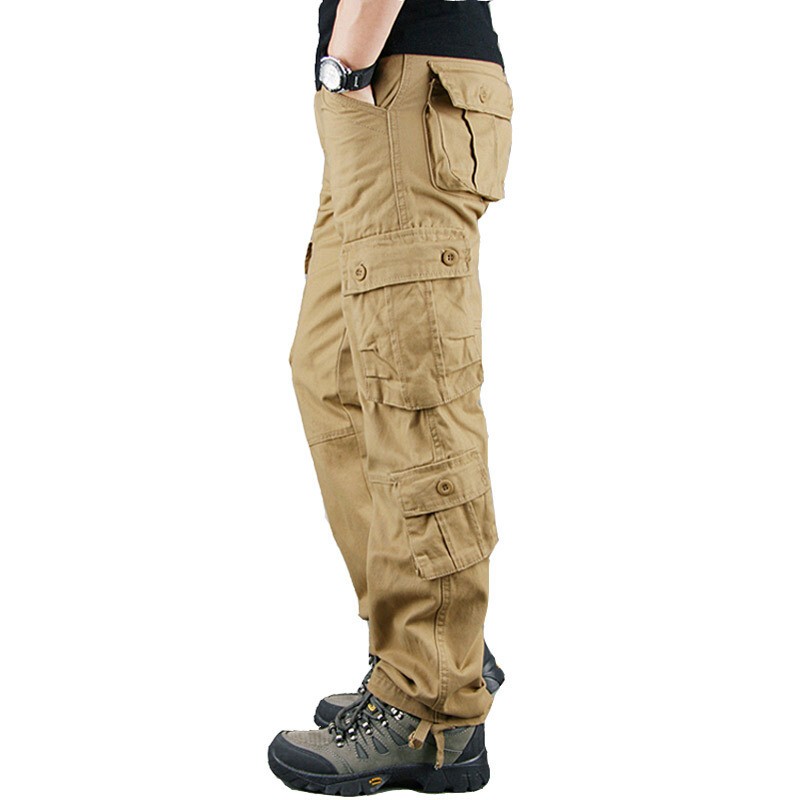 8 Pockets US Men’s Cargo Pants Cotton Work Trousers Tactical Combat Outdoor Pant