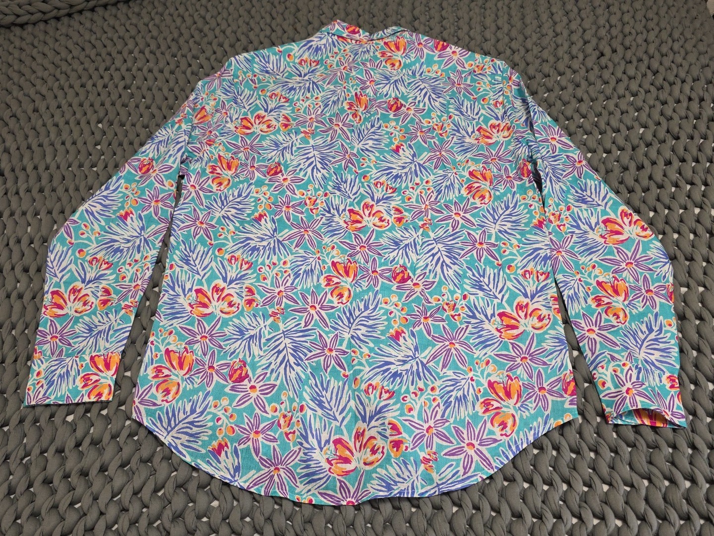 NEW J. McLaughlin Island Bouquet Gramercy Lightweight Button-up Linen Shirt SZ M