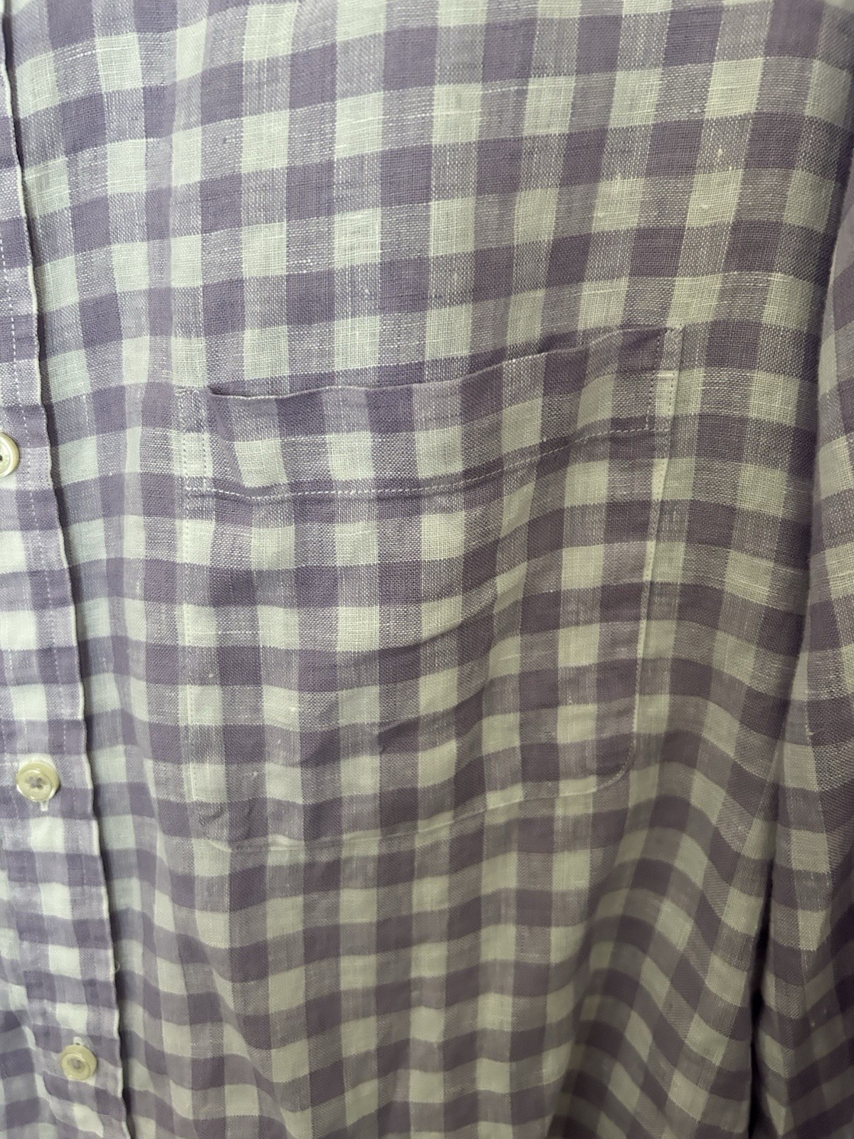 Brooks Brothers Regent Fit The Original Polo Shirt Linen Lavender Check XXL