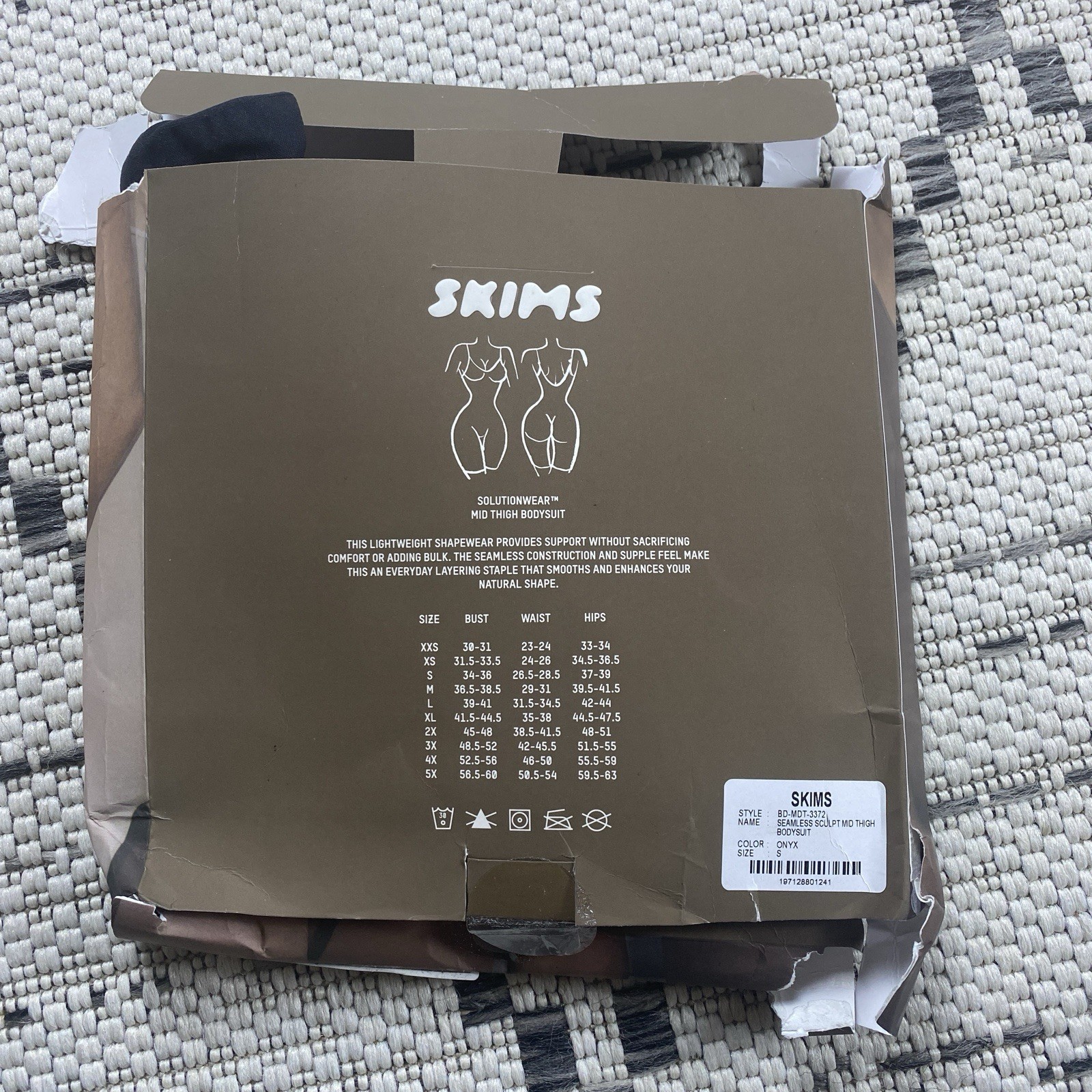 Skims Women’s Seamless Sculpt Mid-Thigh Bodysuit Black Sz:S Onyx NWT