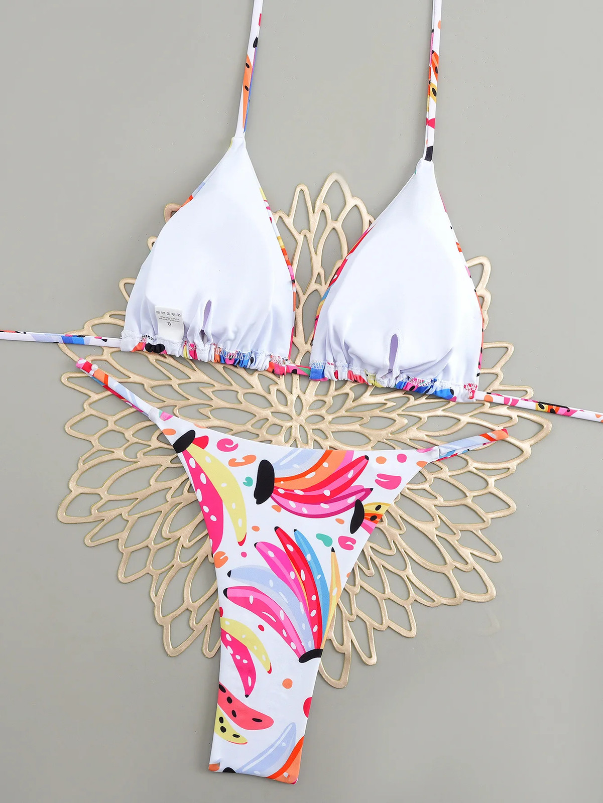 Womens Sexy Leopard String Bikini Push Up Brazilian Swimwear Thong Bathing Suits