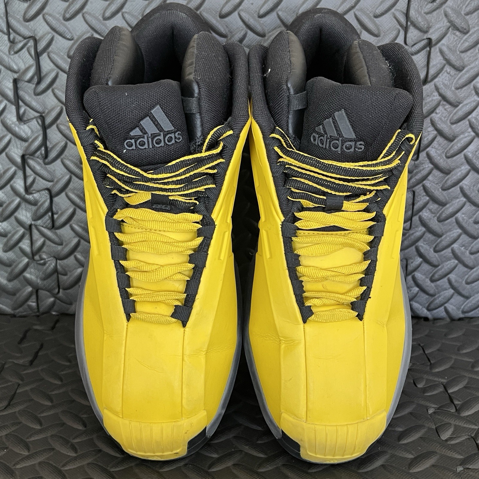 2 PAIR Lot of Adidas Crazy 1 Black & Yellow Kobe Bryant Retro Shoes Men’s Sz 8.5