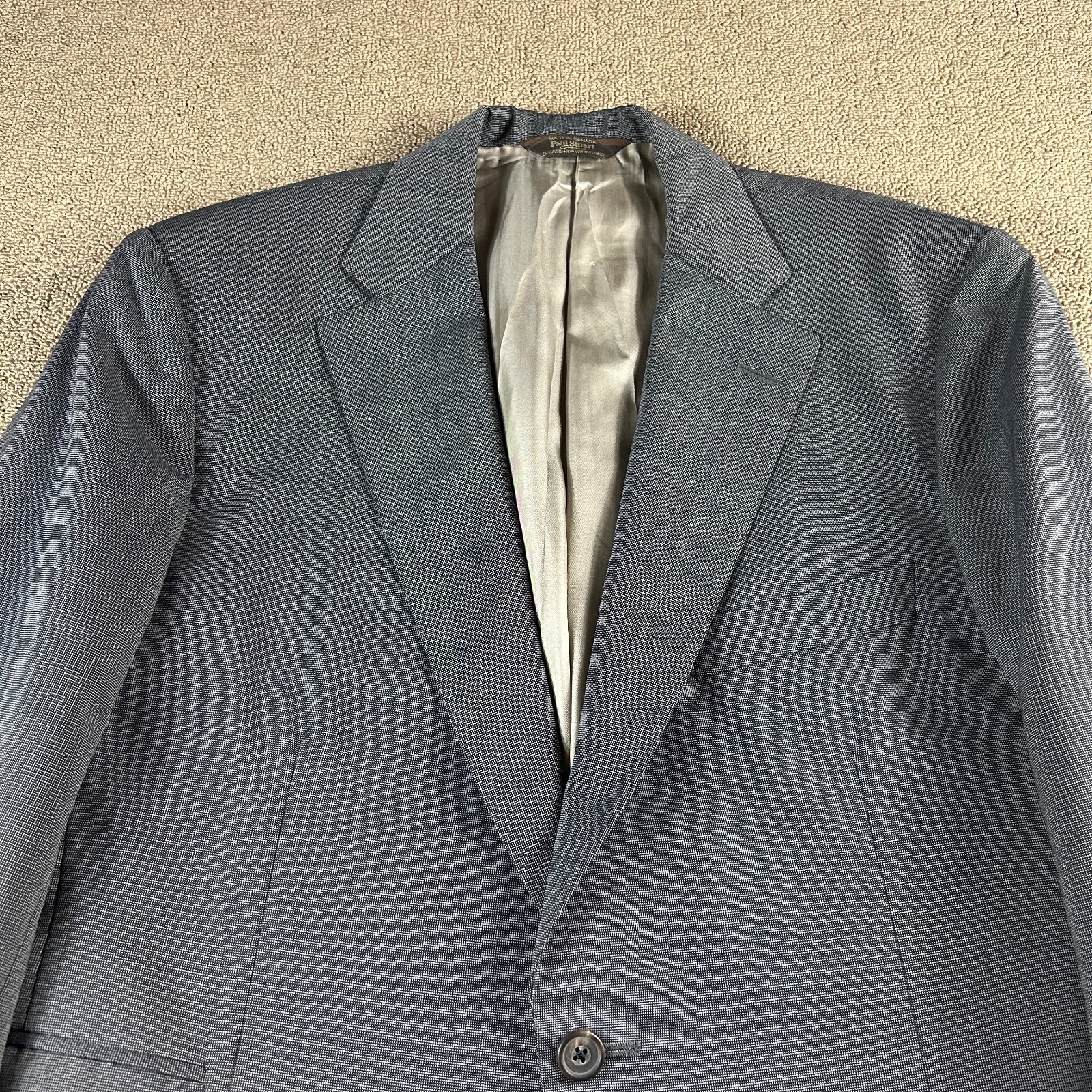 Paul Stuart Men’s Hacking Jacket Sport Coat Blazer Gray Nailhead Size 41R *Read*