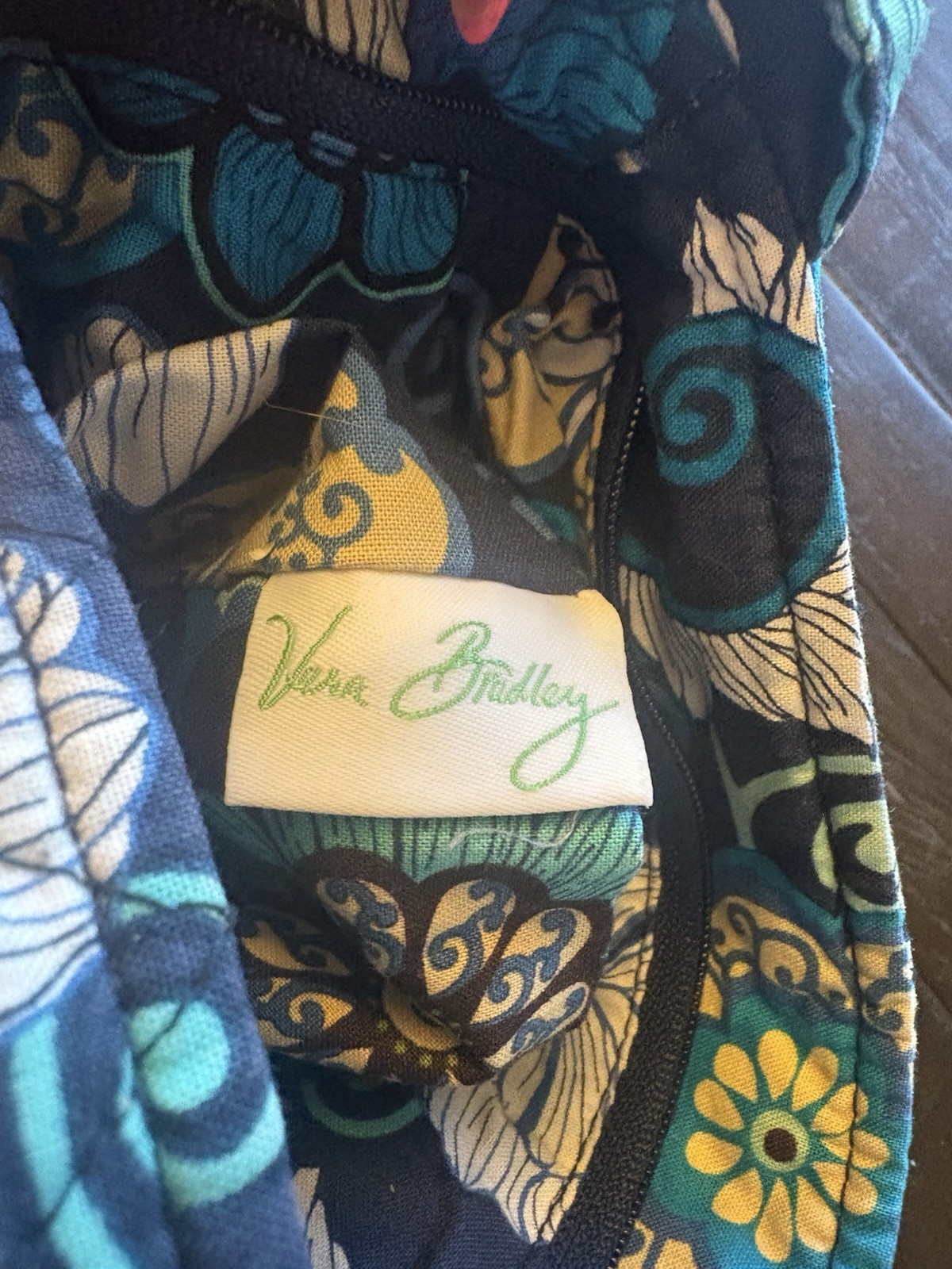 Vera Bradley Java Blue Retired Quilted Crossbody Shoulder Bag Floral Cotton