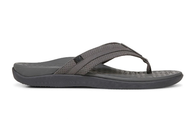 Vionic Men’s Tide II Toe Post Sandal, Charcoal