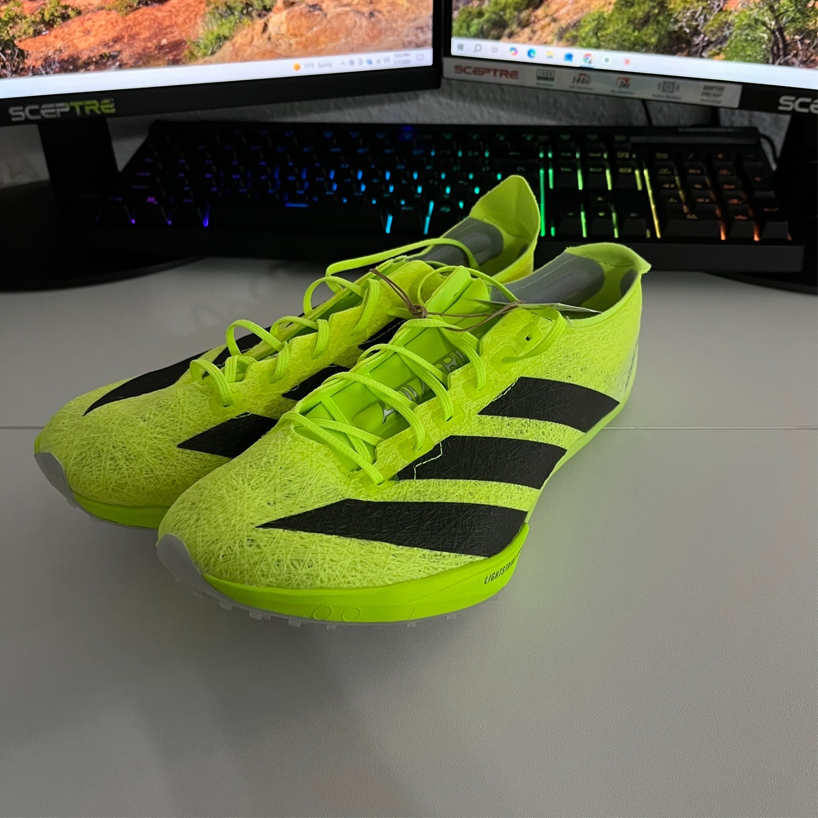 Size 7.5 – adidas Adizero Prime SP 3 Strung Lucid Lemon Black