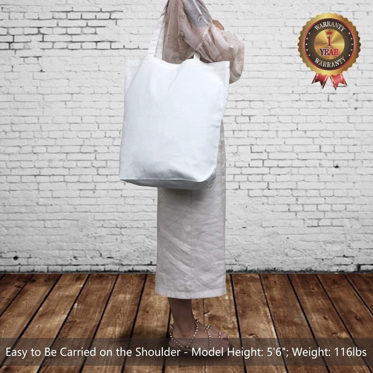 Durable Large Cotton Tote 17.5″ – Eco-Friendly Blank Bags for DIY Projects