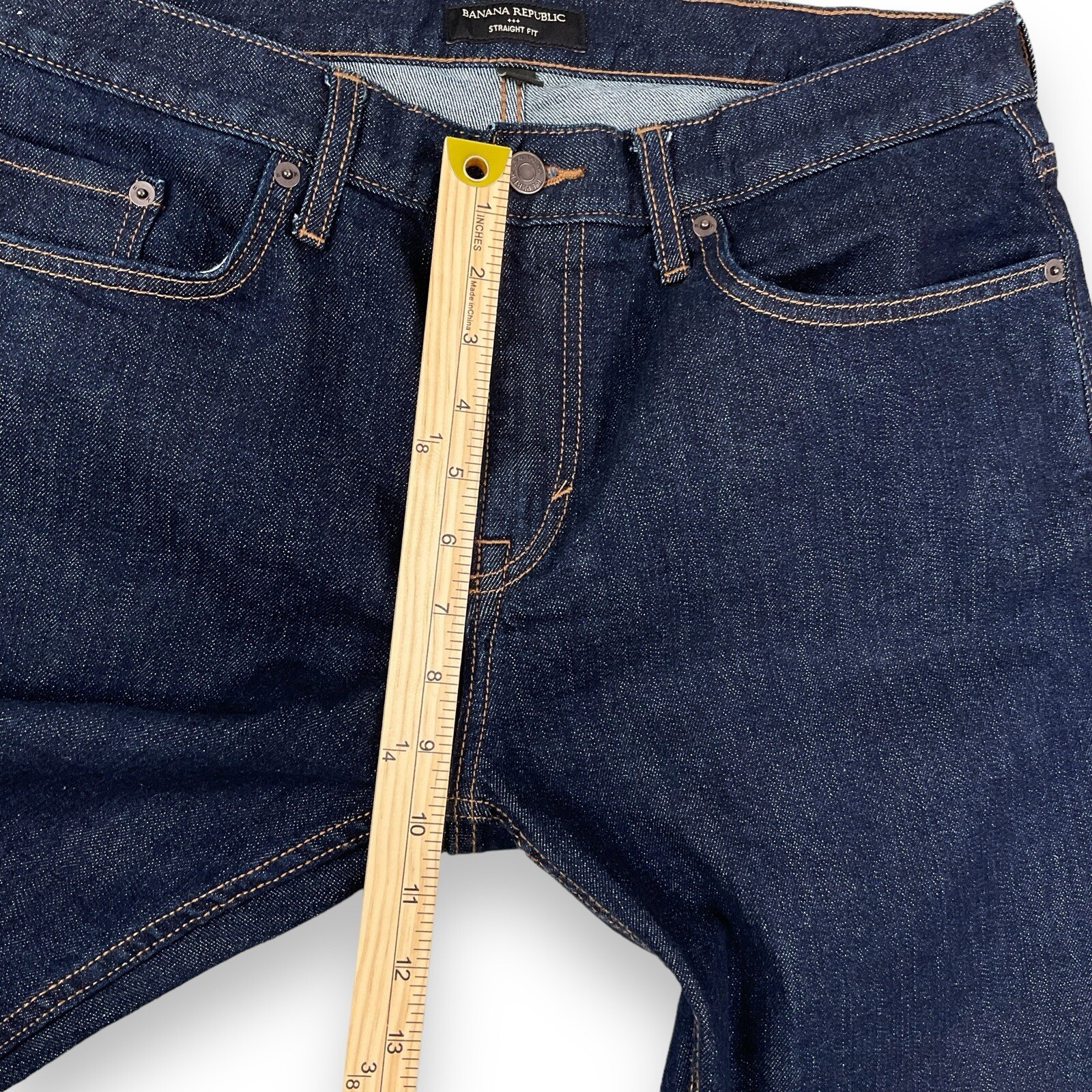 Banana Republic Jeans Men 33×30 (ACTUAL 34×27.5) Dark Blue Straight Fit Denim