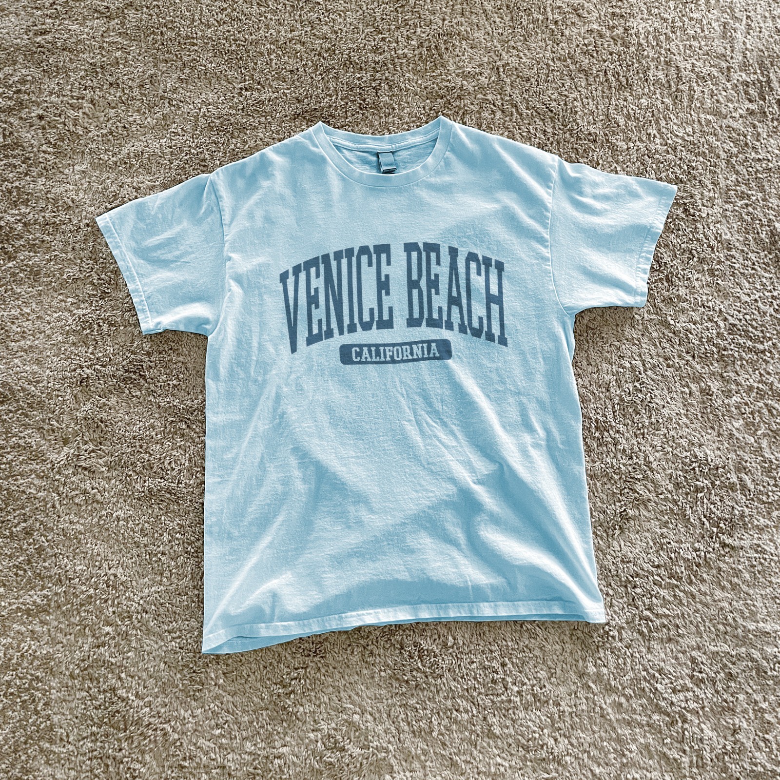 Venice Beach California Souvenir Beach, Retro, Minimalist T-Shirt Light Blue