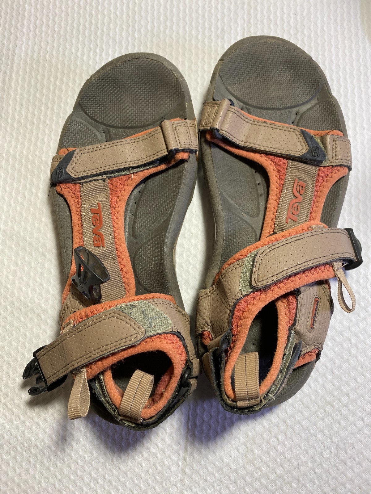 Teva Toachi 2 Men’s Sport Sandals Size 8 Brown Orange Durable Straps Outdoor