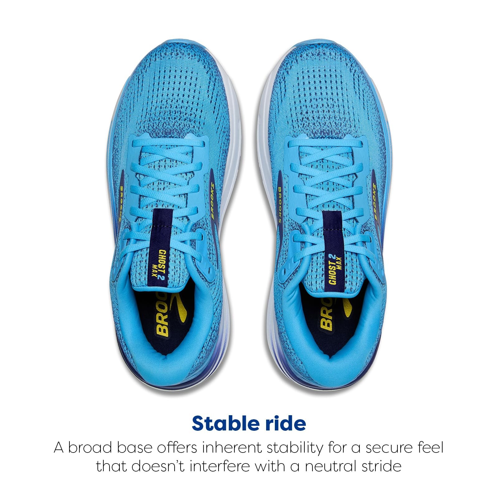 Brooks Men’s Ghost Max 2 Neutral Running & Walking Shoe – Bonnie Blue/Blue