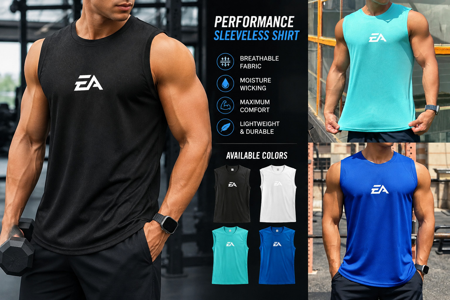 Men’s Sleeveless Mesh Tank Top Quick Dry Gym Running Fitness Sports Shirt
