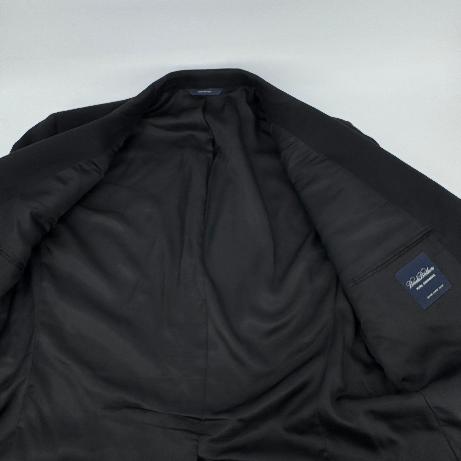 VTG Brooks Brothers Mens Cashmere Blazer Sport Coat 46R Jacket Black Made USA