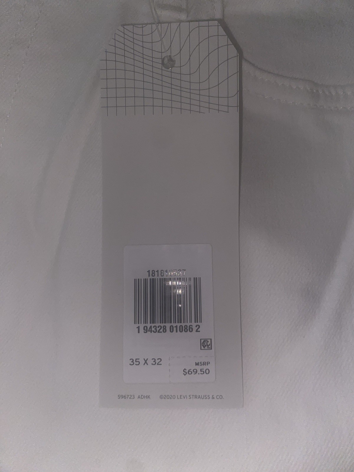 Levi’s 541 Athletic Taper Jeans Men 35×32 White Stretch Denim Levi Stretch.