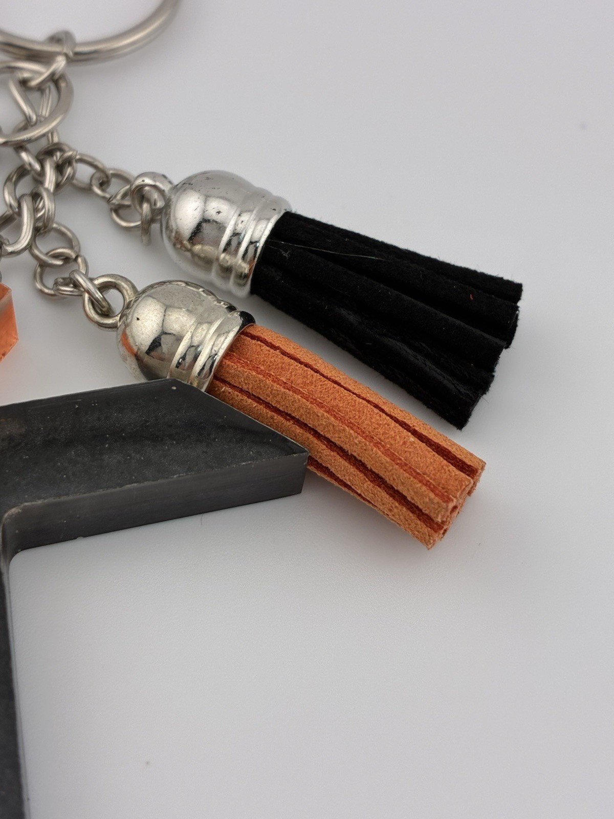 Handmade Halloween Letter K Resin Keychain Black Orange Bat Ghost Tassels New