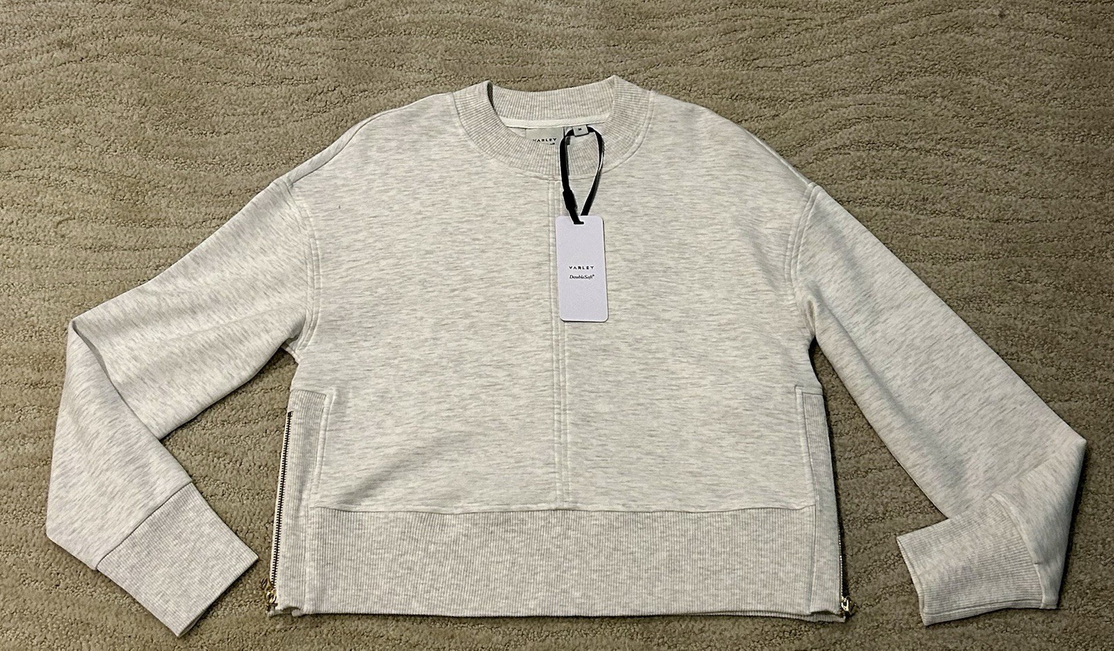 VARLEY Woman’s ivory marl Philippe crop Sweat, Size M, BNWT**