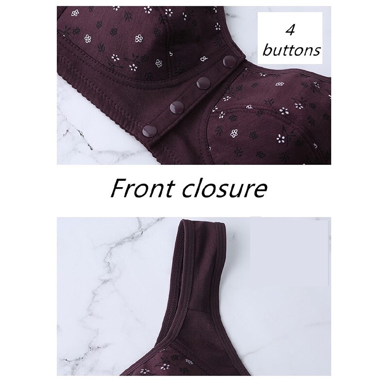 Push Up Full Cotton Bralette Wireless Bras Women Underwear Front Closure Bra