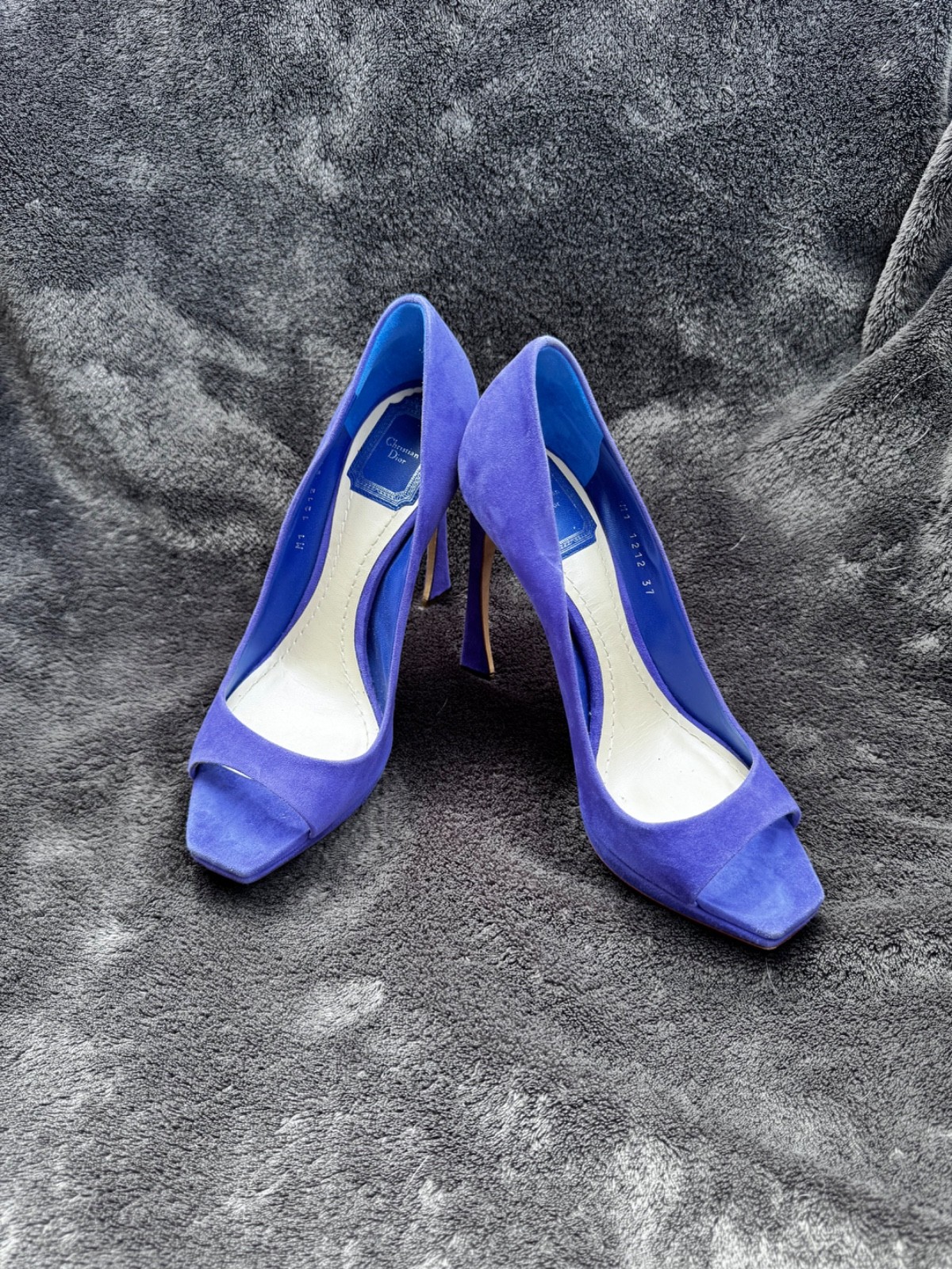 Christian Dior women shoes size 37 Blue Suede
