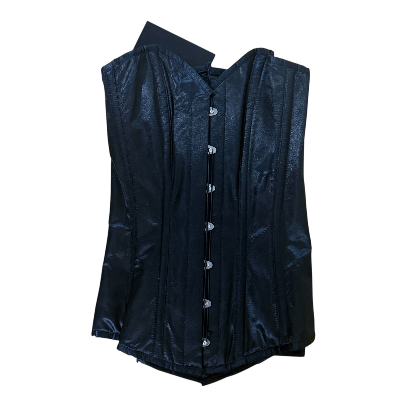 GothicXO Corset Underbust Black Glossy Lace Up Corset Size 24 New With Tags