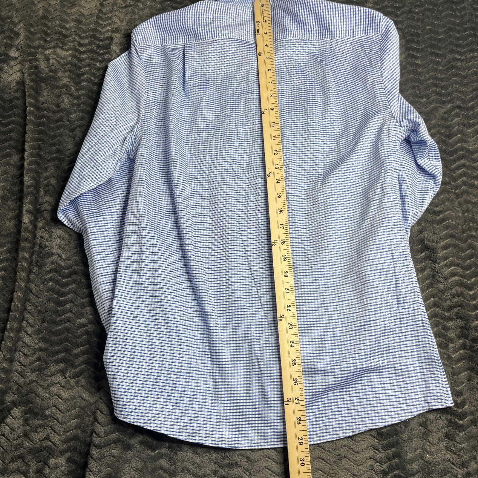 Tommy Hilfiger THFlex Supima Slim Fit Stretch Shirt S 14.5 32/33 Blue plaid