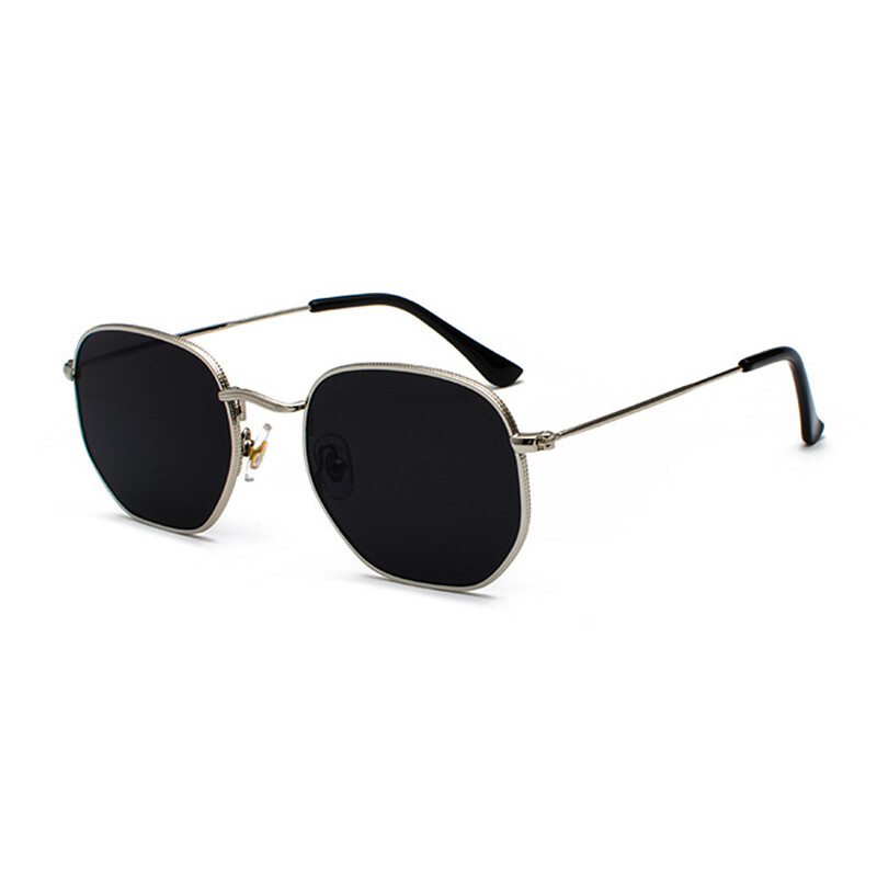 Hipster Hexagonal Sunglasses Men Women Vintage Metal Frame Retro Shade Glasses