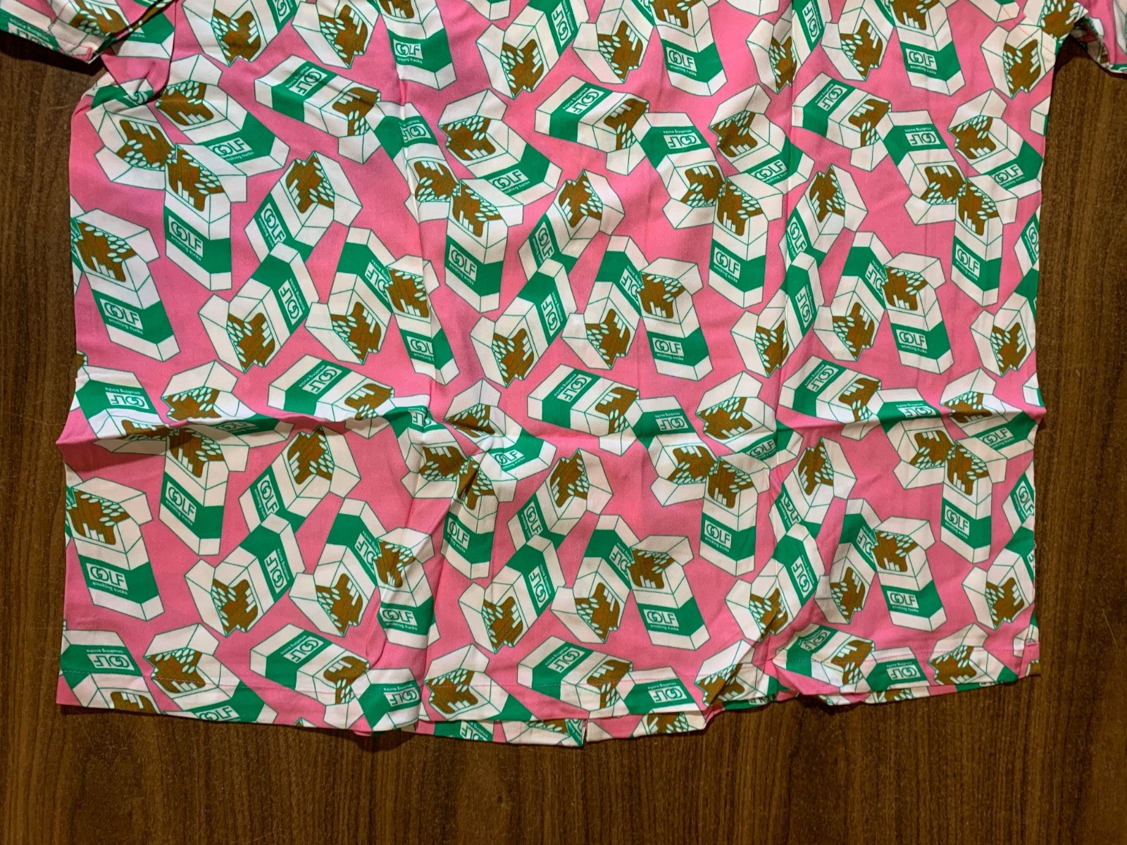 Golf Wang Mens Pink Green Smoking Sucks Button Up Shirt Sz XL. New with Stain.