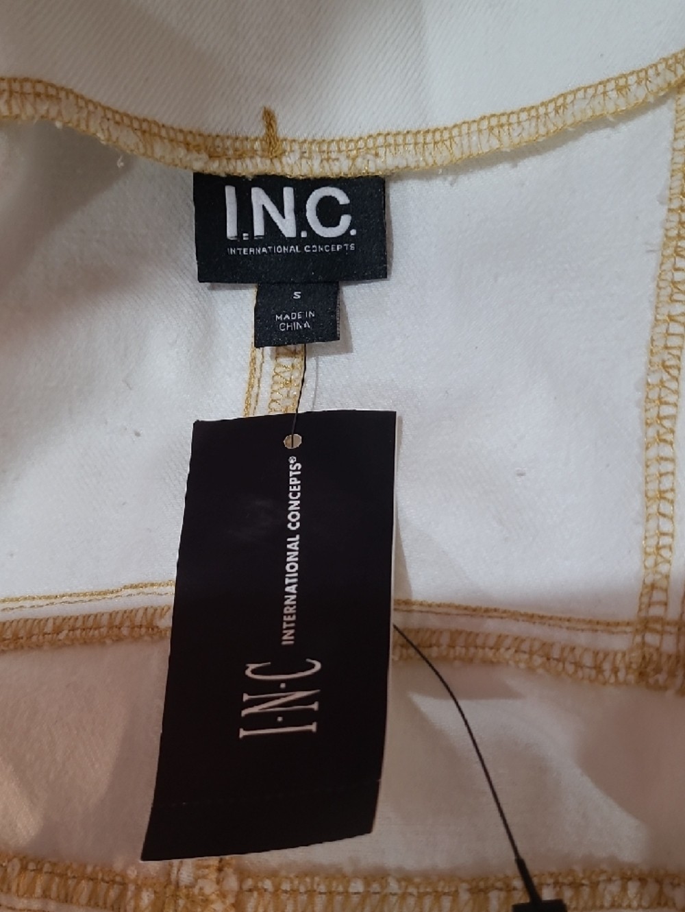 I.N.C. International Concepts White A-Line Denim Skirt with Front Zip – Size S