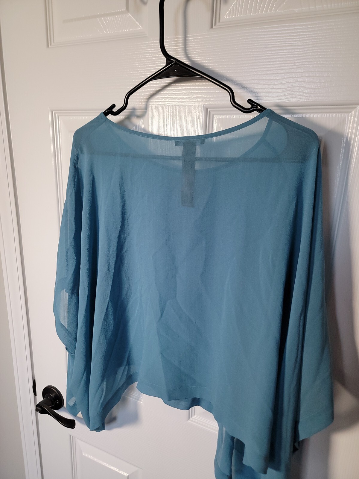 Eileen Fisher Geran Sheer Silk Georgette Bateau Neck Top Size Large/XL NWT $178