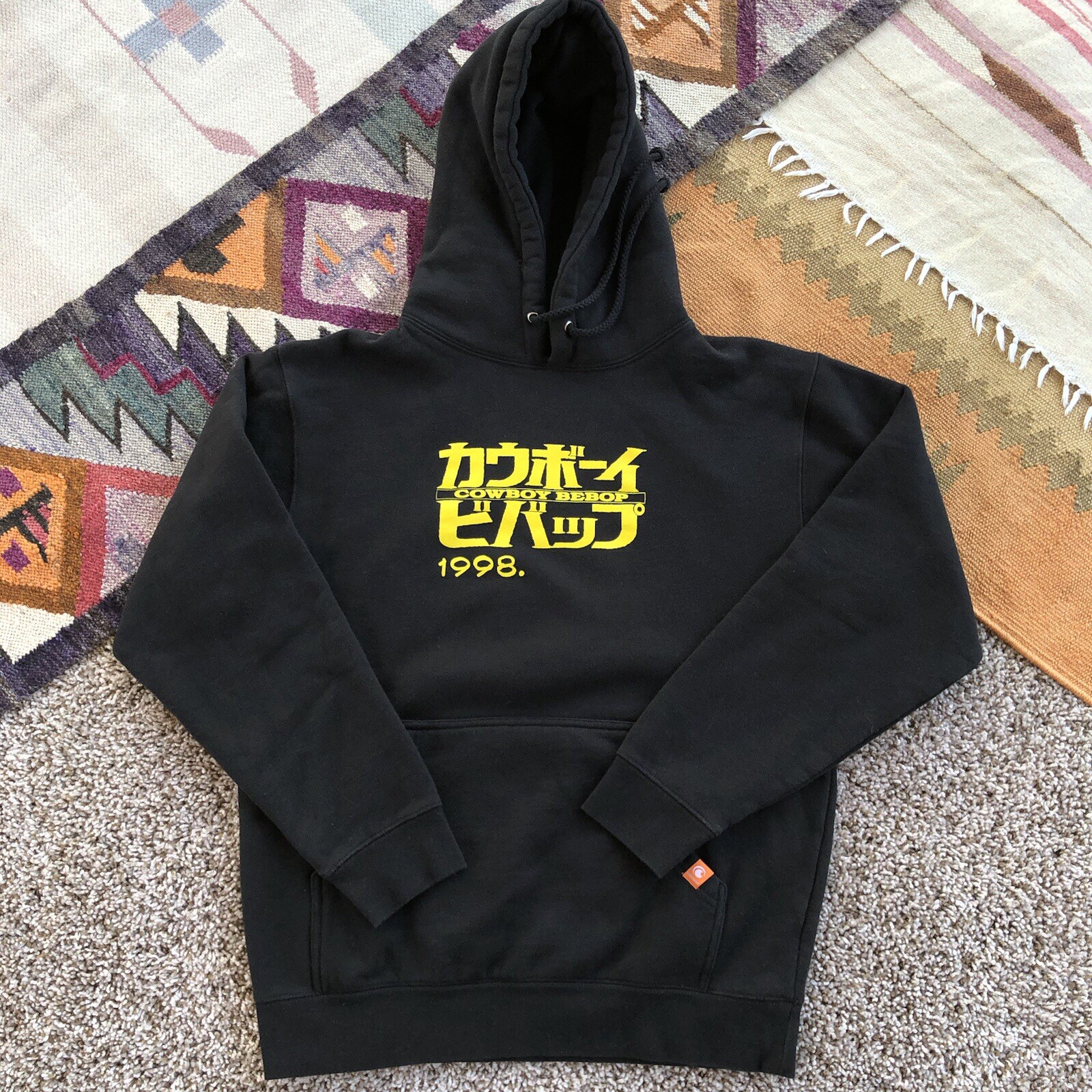 Cowboy Bebop 1998 Crunchyroll Hoodie Size Small Anime Logic Black Pullover EUC