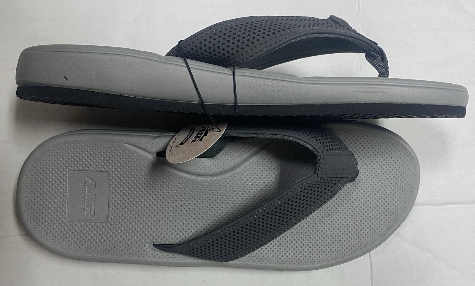 Air Balance Comfort Soft Gray Flip Flops Sandals Men’s Size 8 9 10 11 12 13 New