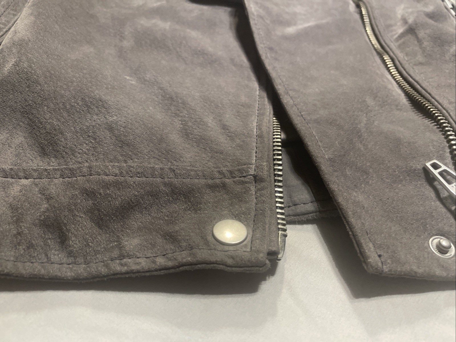 Blank NYC Suede Moto Jacket Grey – Womens Size M