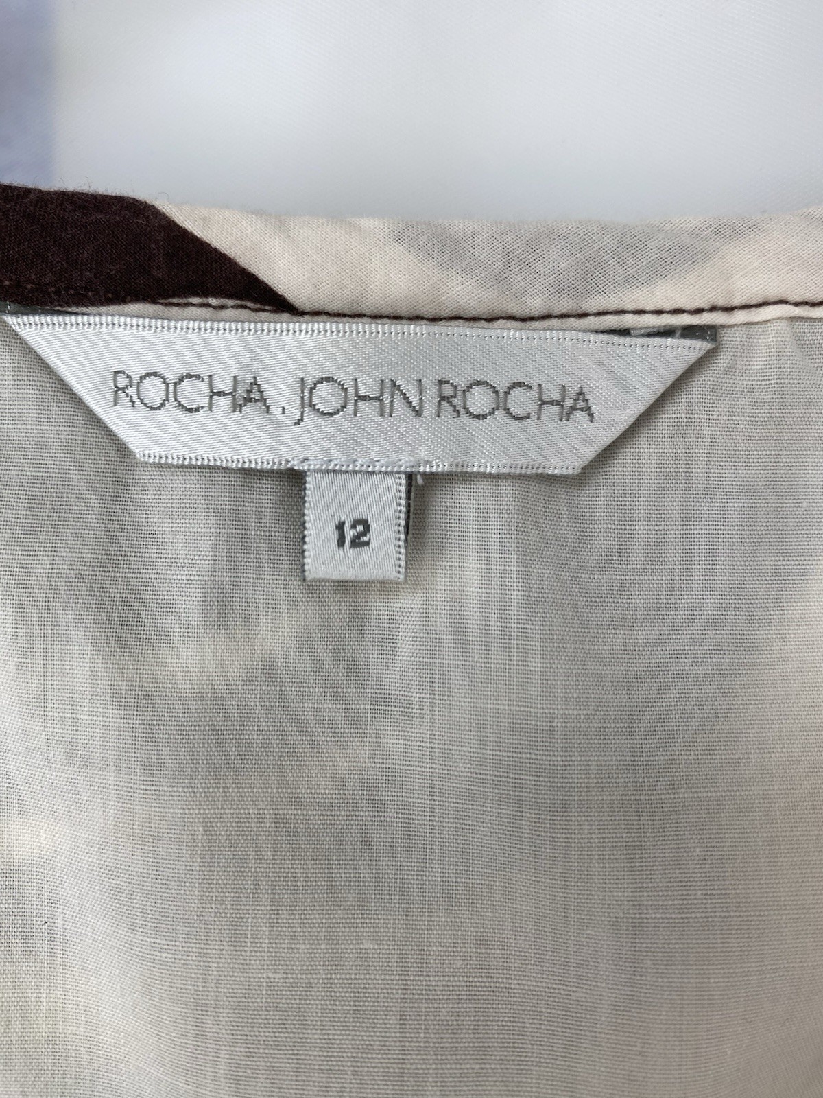 Rocha John Rocha Floral Cotton Summer Dress UK 12 V Neck Sleeveless Debenhams
