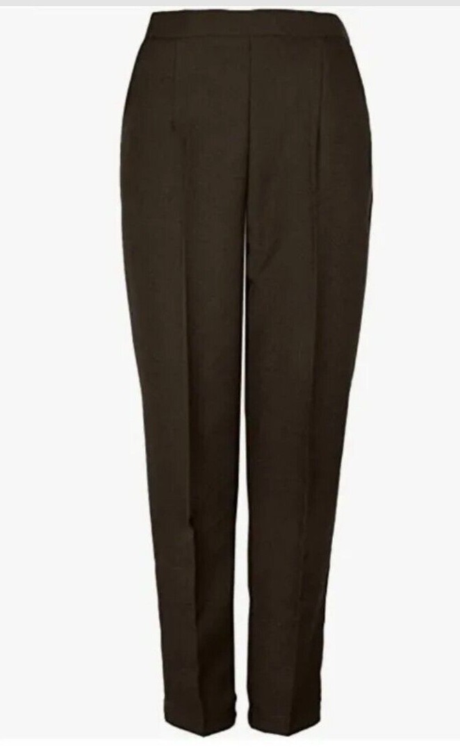 Emma Collection Ladies Formal Smart Trousers Navy Black Brown All Sizes