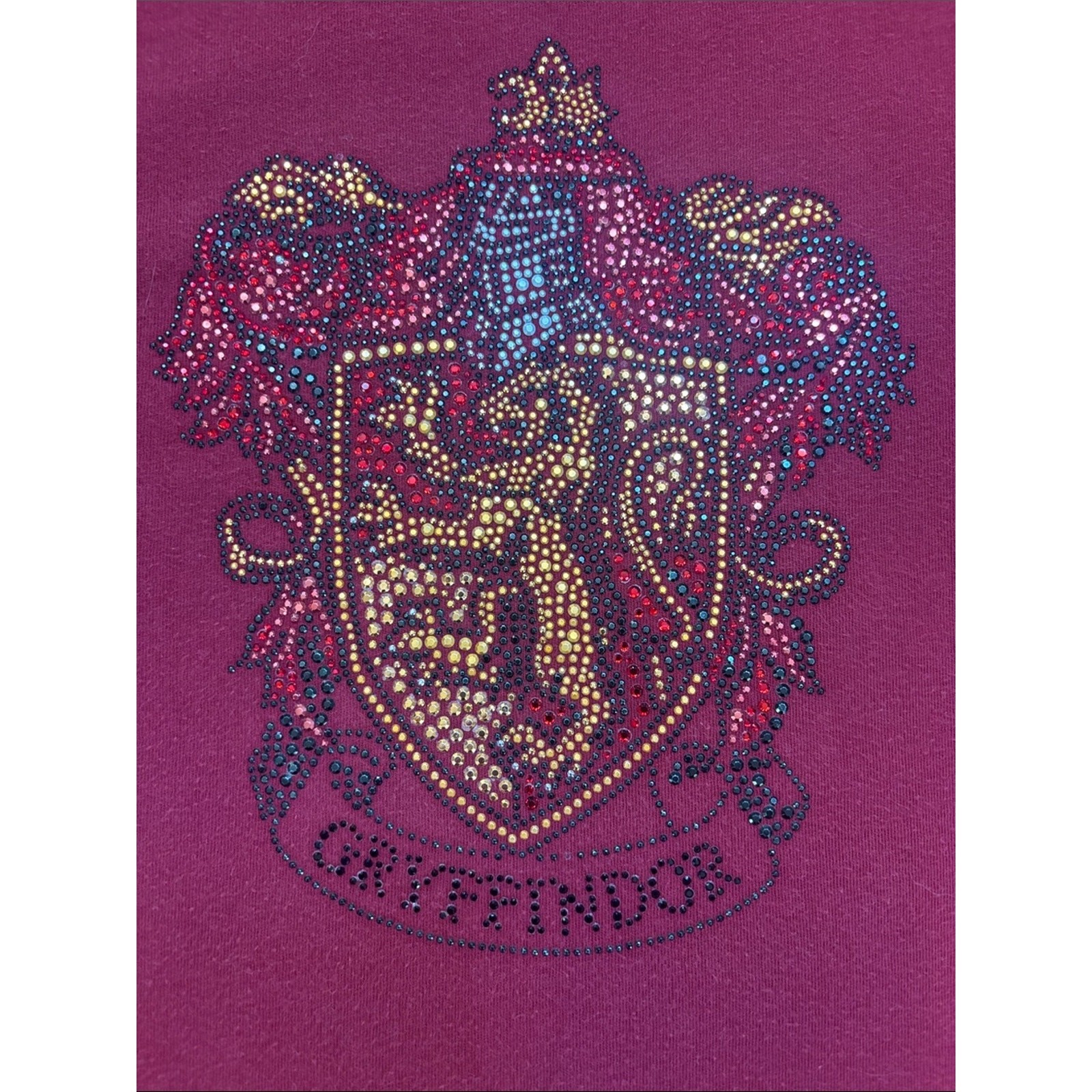 Harry Potter Burgundy Tee with Embellished Gryffindor Crest