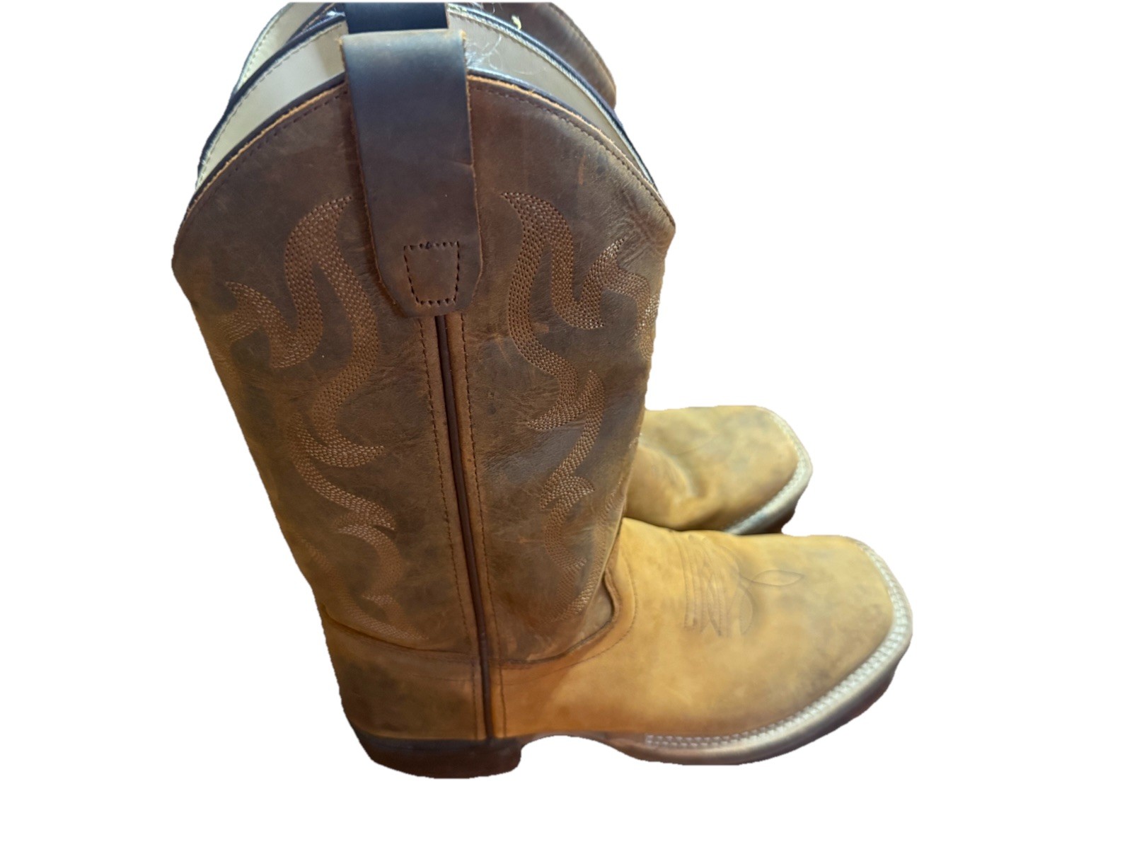 Cody James Ace Western Boot Broad Square Toe Brown Cowboy Boots Size 6D