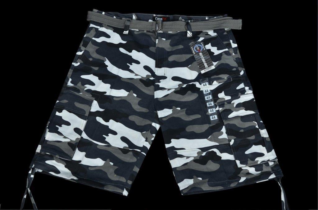 Men’s Cargo Shorts 100% Twill Cotton Solid Color Sizes from 32 to 44