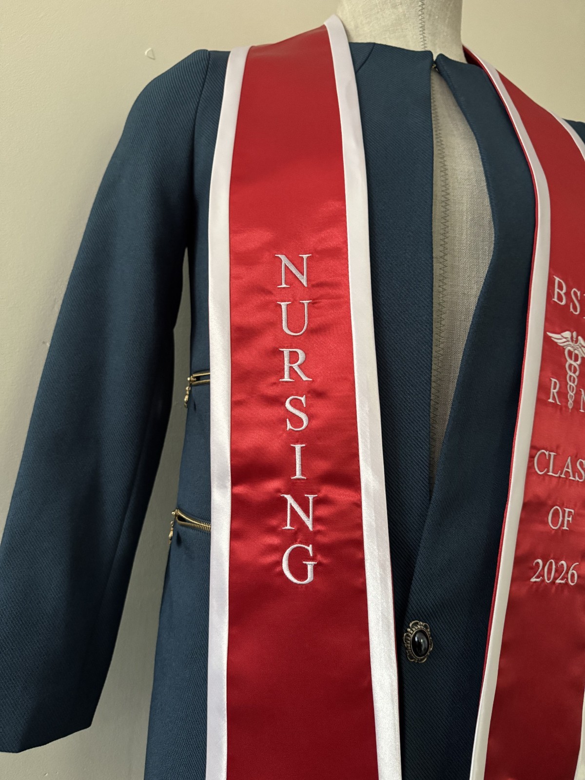 BSN RN Nursing Graduation Stole 2026 Embroidered Sash With Medical Logo