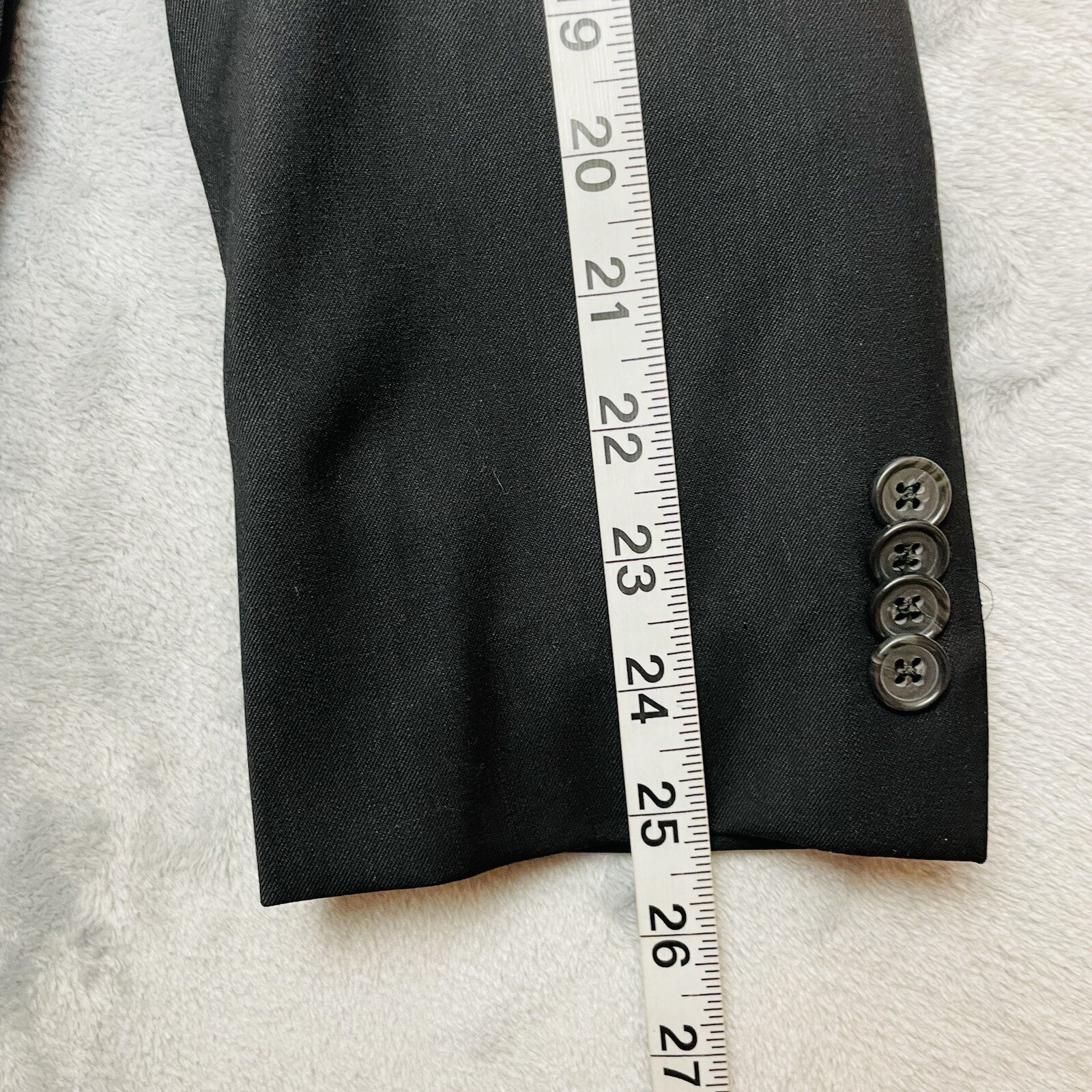 Saks Fifth Avenue Mens Everest Blazer Jacket Size 42R Black Marzotto 100% Wool