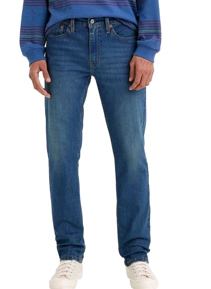 Levi’s 511 Men’s Slim Fit Stretch Sits Below Waist Jeans, Blue, Size 32×34
