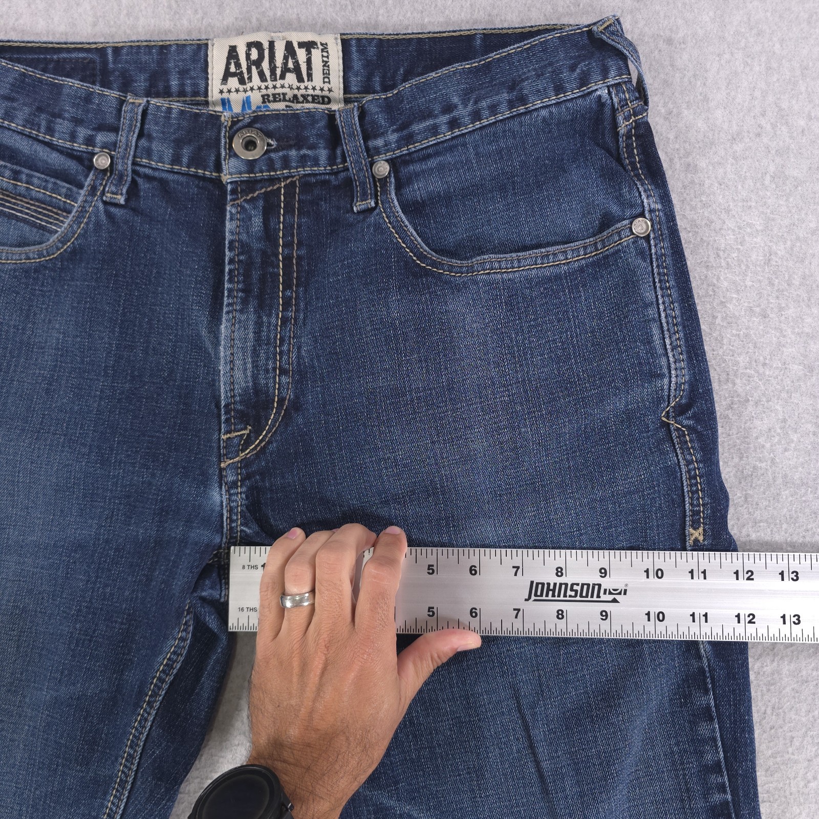 Ariat M2 Relaxed Boot Cut Western Cowboy Ranch Flex Denim Jeans Mens 34×34