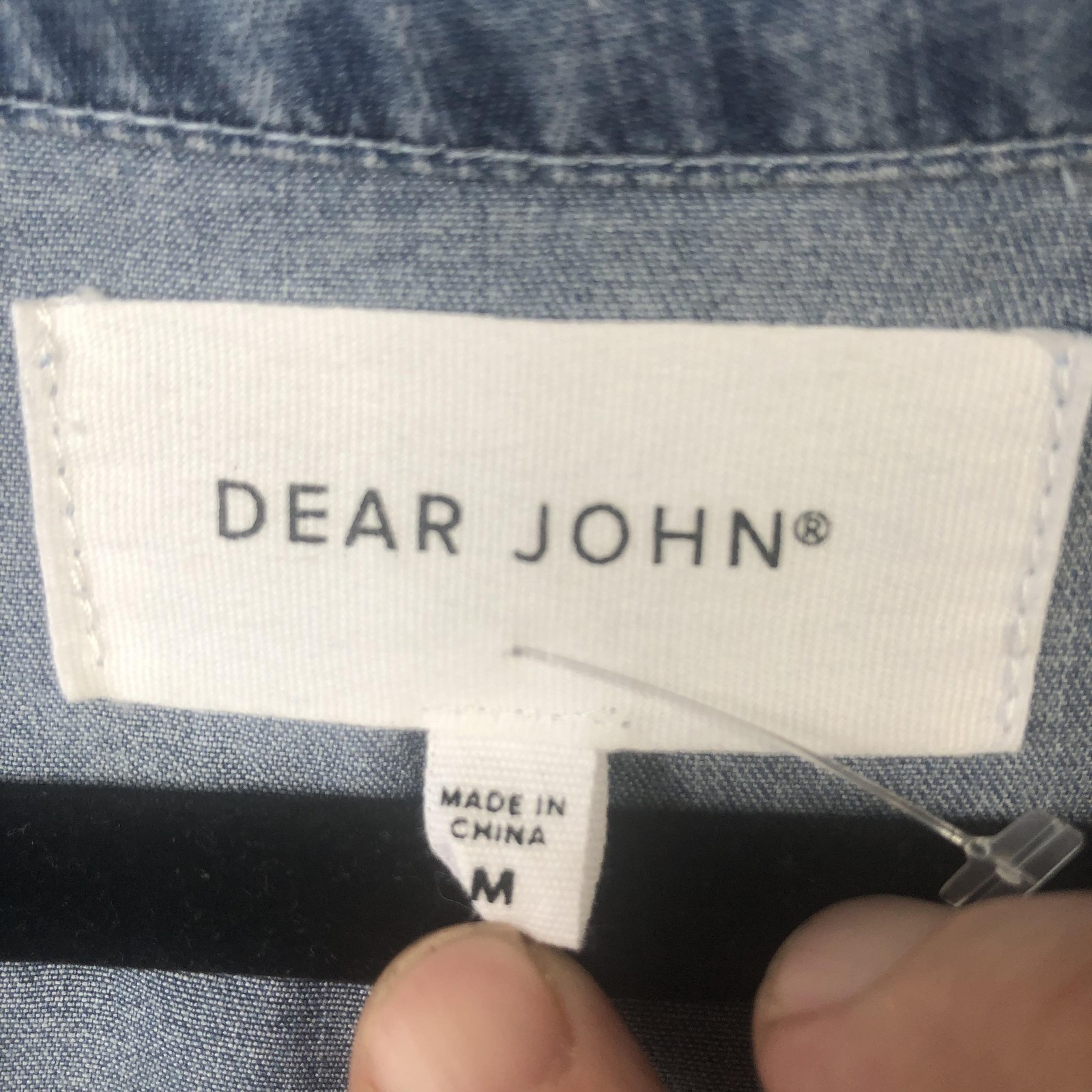 Dear John Denim Dress Womens Medium Tencel Chambray Blue Western Boho Casual